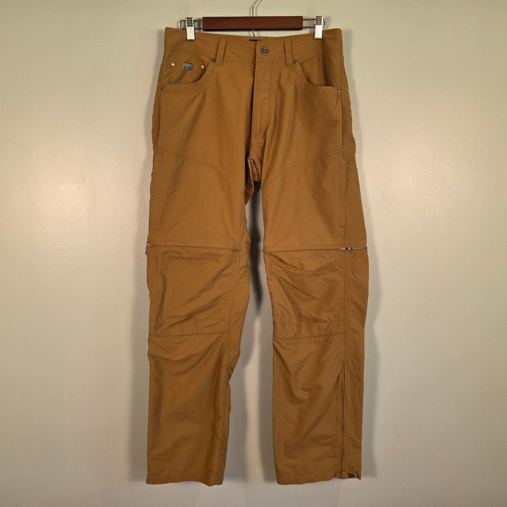 Kuhl Liberator Convertible Pants Mens 32x32 Tan Hiking Cargo Stealth Zip 5041